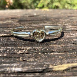 Tiffany & Co. Bangle Bracelet Heart Ribbon Silver